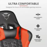⁦كرسي جيمنج مريح الثقة - كرسي رستو GXT708R أحمر-أسود/أحمر⁩ - الصورة ⁦7⁩