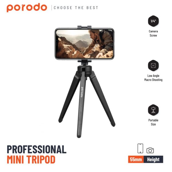 ستاند هاتف حامل ثلاثي احترافي صغير من بورودو مقاس 55 ملم