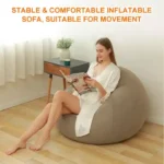 ⁦كرسي قابل للنفخ مع مضخة هواء أثاث غرفة المعيشة أريكة سرير قابلة للنفخ كيس فول بولي كلوريد الفينيل يتدفقون أريكة القيلولة عادي⁩ - الصورة ⁦2⁩