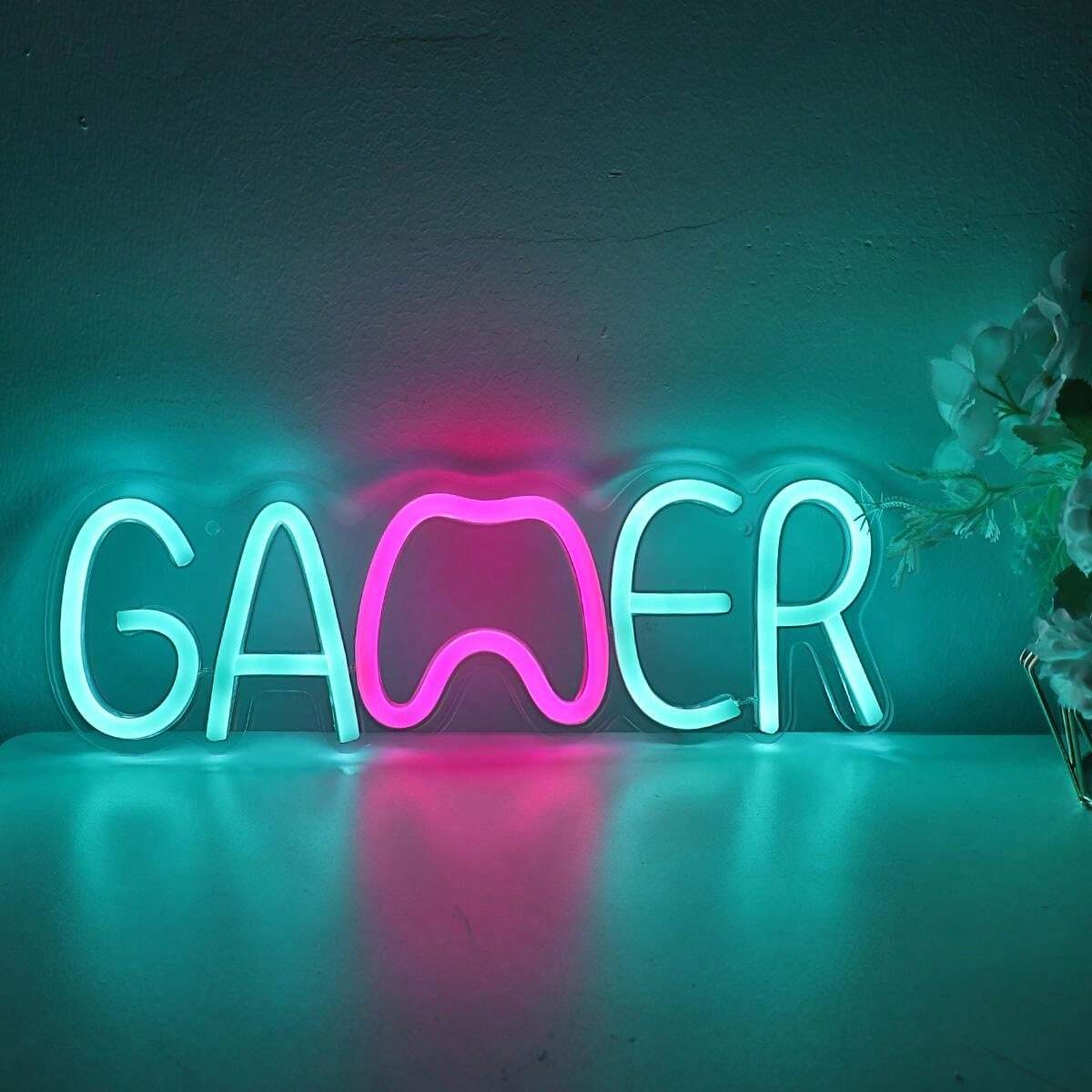 10210-products-660d19f25dc72.jpg لوحة نيون اضاءة لافتة حائطية نيون LED شكل جيمنج وغرف الالعاب اضاءة نيون شعار لعبه لوح مصباح LED الى إضاءة لك لع لافتة نيون حا - الصورة 1