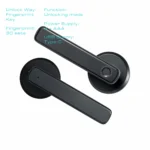 ⁦قفل مقبط باب ذكي قفل ذكي رقمي بصمة الإصبع ومقبض دائري للأبواب من الداخل (بصمة الإصبع أو المفتاح)⁩ - الصورة ⁦2⁩