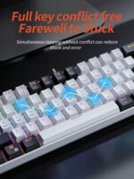 ⁦كيبورد جيمنج ميكانيكي سوتش ازرق لوحة مفاتيح ميكانيكية Mk61 ، 61 مفتاحًا، مخصصة لالعاب الفيديو والرياضات الإلكترونية باتصال Us⁩ - الصورة ⁦2⁩
