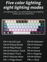 ⁦كيبورد جيمنج ميكانيكي سوتش ازرق لوحة مفاتيح ميكانيكية Mk61 ، 61 مفتاحًا، مخصصة لالعاب الفيديو والرياضات الإلكترونية باتصال Us⁩ - الصورة ⁦5⁩