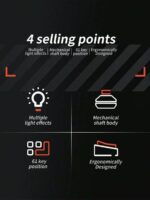 ⁦كيبورد جيمنج ميكانيكي سوتش ازرق لوحة مفاتيح ميكانيكية Mk61 ، 61 مفتاحًا، مخصصة لالعاب الفيديو والرياضات الإلكترونية باتصال Us⁩ - الصورة ⁦7⁩