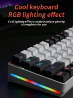 ⁦كيبورد جيمنج ميكانيكي سوتش ازرق لوحة مفاتيح ميكانيكية Mk61 ، 61 مفتاحًا، مخصصة لالعاب الفيديو والرياضات الإلكترونية باتصال Us⁩ - الصورة ⁦8⁩