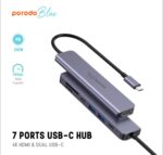 وصلة متعددة المنافذ بورودو بلو 7 منافذ USB-C HUB 4K HDMI ومنفذ USB-C مزدوج