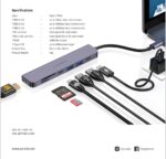 ⁦وصلة متعددة المنافذ بورودو بلو 7 منافذ USB-C HUB 4K HDMI ومنفذ USB-C مزدوج⁩ - الصورة ⁦2⁩