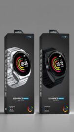 ⁦ساعة ذكية معدنية مع حساب سيلكون اضافي ساعة ذكية Pawa Elegance مع شاشة 1.43 بوصة Amoled.⁩ - الصورة ⁦2⁩