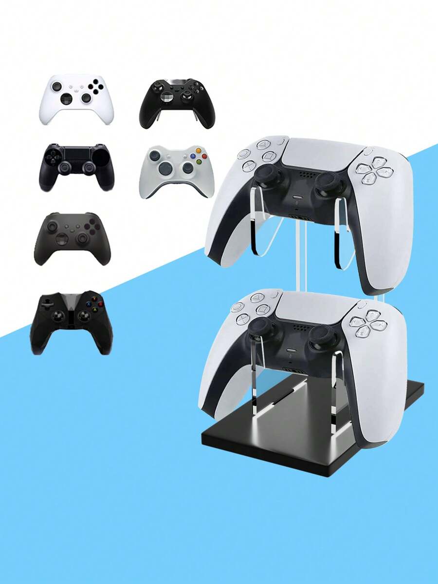 10361-products-666401cf9aac6.jpg ستاند اجهزة تحكم بلايستيشن5 حامل شفاف أسود عالمي الاستخدام حامل اجهزة تحكم سوني 5 حامل للجهاز - الصورة 1