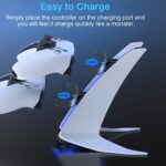 ⁦شاحن مزدوج لتحكم Ps5 ،بشريحة حماية ومؤشر Led، نوع شحن مزدوج لمحطة Ps5 للوحدات التحكم، يمكن شحن متحكمين في الوقت نفسه، حامل شح⁩ - الصورة ⁦2⁩