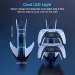 ⁦شاحن مزدوج لتحكم Ps5 ،بشريحة حماية ومؤشر Led، نوع شحن مزدوج لمحطة Ps5 للوحدات التحكم، يمكن شحن متحكمين في الوقت نفسه، حامل شح⁩ - الصورة ⁦8⁩