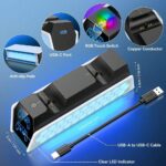 ⁦قاعدة الشحن اللاسلكية لتحكم PS5 ، قاعدة شحن توأم متوافقة مع تحكم Play Station5 ، مع ضوء RGB كوانتوم وسطوع قابل للتعديل⁩ - الصورة ⁦8⁩