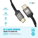 ⁦كابل HDMI مضفر بطول 5 متر من سلسلة Pawa El Caro إلى HDMI 4K. ( 5M )⁩ - الصورة ⁦2⁩
