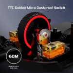 ⁦ماوس جيمنج HyperX Pulsefire Haste – ماوس ألعاب، خفيف الوزن للغاية، 59 جرام، هيكل على شكل قرص العسل، تصميم سداسي، RGB، كابل US⁩ - الصورة ⁦3⁩