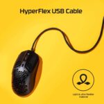 ⁦ماوس جيمنج HyperX Pulsefire Haste – ماوس ألعاب، خفيف الوزن للغاية، 59 جرام، هيكل على شكل قرص العسل، تصميم سداسي، RGB، كابل US⁩ - الصورة ⁦4⁩