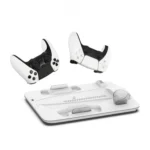 ⁦مبرد للبلايستيشن5 حامل رفيع من Porodo Gaming PS5 مع شاحن مغناطيسي، أدوات حماية مدمجة، 5 فتحات للأقراص، إضاءة جوية، شحن وحدة ت⁩ - الصورة ⁦3⁩