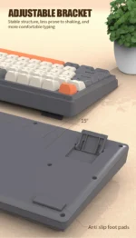 ⁦كيبورد جيمنج لوحة مفاتيح للألعاب بنسبة 85%، مفاتيح دوارة بغشاء رقيق خفيف RGB، واجهة USB، لوحة مفاتيح سلكية باللون الأبيض والأ⁩ - الصورة ⁦6⁩