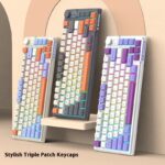 ⁦كيبورد جيمنج XUNFOX K81 لوحة مفاتيح سلكية بمنفذ USB 3 ألوان MDA غطاء كروي RGB بإضاءة خلفية ميكانيكية للمكتب والألعاب⁩ - الصورة ⁦2⁩