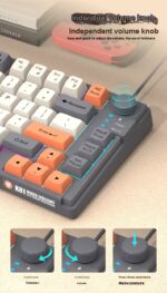 ⁦كيبورد جيمنج XUNFOX K81 لوحة مفاتيح سلكية بمنفذ USB 3 ألوان MDA غطاء كروي RGB بإضاءة خلفية ميكانيكية للمكتب والألعاب⁩ - الصورة ⁦4⁩