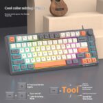 ⁦كيبورد جيمنج XUNFOX K81 لوحة مفاتيح سلكية بمنفذ USB 3 ألوان MDA غطاء كروي RGB بإضاءة خلفية ميكانيكية للمكتب والألعاب⁩ - الصورة ⁦6⁩