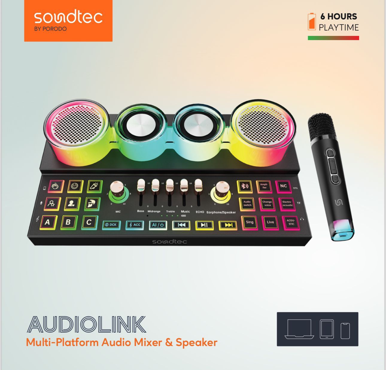 10518-products-66d49e9f7b640.jpeg جهاز مزج الصوت ومكبر الصوت متعدد المنصات من بورودو ساوندتيك أوديولينك - أسود - الصورة 1
