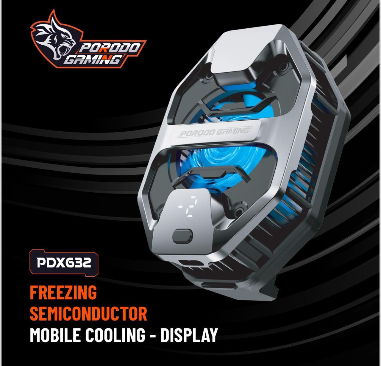 10521-products-66d80a483cb72.jpeg قطعة تبريد للهاتف جهاز تبريد وشاشة Porodo Gaming Freezing Semiconductor المحمول - رمادي - الصورة 1