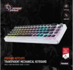 كيبورد جيمنج لوحت مفاتيح للألعاب من بورودو ميكانيكية شفافة لوحة مفاتيح بمقبض دوار متعدد الوظائف مع 67 مفتاحًا