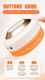 ⁦سماعة بلوتوث سماعات رأس بلوتوث لاسلكية مع ميكروفون، ستيريو هاي فاي، إضاءة LED، إلغاء الضوضاء، زمن وصول منخفض للألعاب والمكالم⁩ - الصورة ⁦7⁩