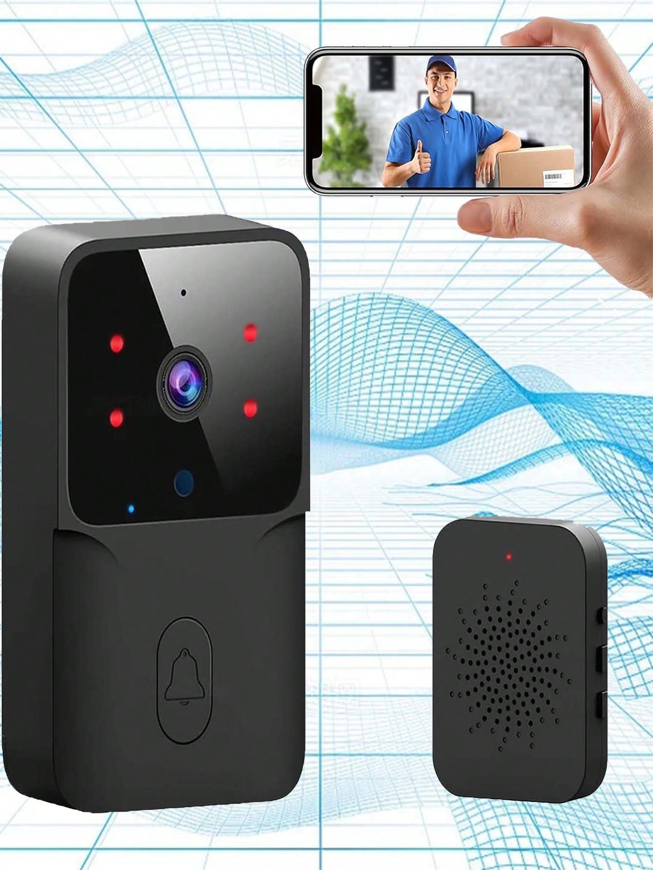 10551-products-66e86aa82871e.jpg جرس الباب ذكي بالتحكم عن بعد مع كاميرا وميكرفون كاميرا أمان بزاوية واسعة عالية الوضوح و بتصوير ليلي بأشعة تحت الحمراء، - الصورة 1