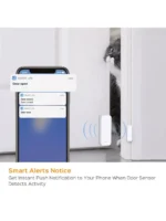 ⁦مستشعر باب WiFi، مستشعر باب النافذة الذكي، مستشعر اتصال نافذة باب Alexa لأمن المنزل، كاشف فتح الباب مع إشعار في تطبيق الهاتف⁩ - الصورة ⁦6⁩