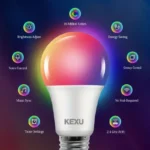 ⁦مصابيح ذكية 4 قطع إضاءة المنزل الذكي  مصابيح WIFI RGBW اللاسلكية متوافقة مع Alexa وGoogle Assistant، والتحكم الصوتي الذكي، وا⁩ - الصورة ⁦5⁩