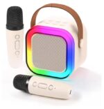 ⁦مكبر صوت مع مايكرفون 2 لاسلكي يأتي مع اضاءات و تغير صوت بمودات مختلفة وبلوتوث GAMINJA جهاز كاريوكي  مع ميكروفون لاسلكي، مكبر⁩ - الصورة ⁦7⁩