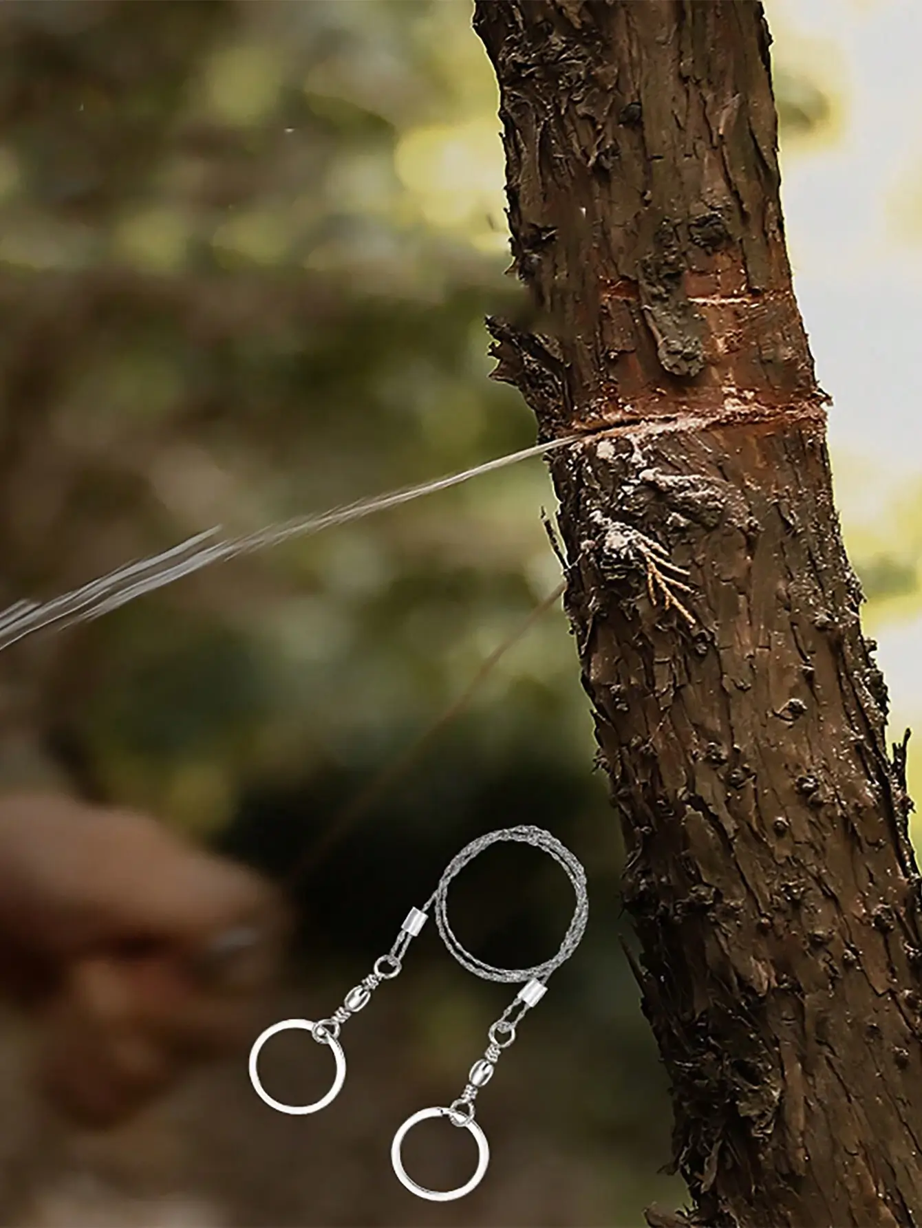 10677-products-66fcfa278ef8d.webp منشار سلكي للتخييم والبقاء محمول قطعة واحدة، مع شفرة منحنية، سلسلة، حبل وجيب للمغامرات الخارجية - الصورة 1