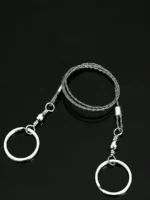 ⁦منشار سلكي للتخييم والبقاء محمول قطعة واحدة، مع شفرة منحنية، سلسلة، حبل وجيب للمغامرات الخارجية⁩ - الصورة ⁦4⁩