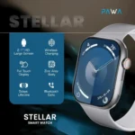 ⁦ساعة ذكية تدعم الاتصالات وبرامج الصحة والرياضة واللغة العربية مع بطارية قوية 5 ايام ساعة باوا ستيلر الذكية - فضي⁩ - الصورة ⁦5⁩