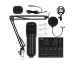 ⁦طقم كامل مايك مع مكسر الصوت للبث المباشر مع ميكروفون، والحامل تثبيت في الطاولة للميكرفون، تسجيل الكاريوكي⁩ - الصورة ⁦2⁩
