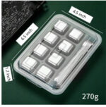 ⁦مكعبات ثلج غير قابلة للذوبان مكعبات الثلج من الفولاذ المقاوم للصدأ ستان ستيل 6 قطع (بدون  ملقط)⁩ - الصورة ⁦4⁩