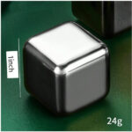 ⁦مكعبات ثلج غير قابلة للذوبان مكعبات الثلج من الفولاذ المقاوم للصدأ ستان ستيل 6 قطع (بدون  ملقط)⁩ - الصورة ⁦5⁩