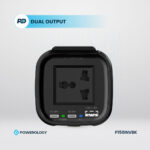 ⁦محول طاقة للسيارة باورولوجي 150 وات تيار متردد عالمي USB A 2type-C تيار مستمر للسيارة 12 فولت 10 أمبير - أسود⁩ - الصورة ⁦2⁩