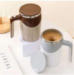 كوب ذاتي التحريك ، كوب قهوة مغناطيسي اوتوماتيكي قابل لاعادة الشحن، كوب قهوة من الستانلس ستيل حافظ للحرارة ذاتي الخلط، كوب تقل