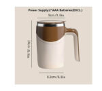 ⁦كوب ذاتي التحريك ، كوب قهوة مغناطيسي اوتوماتيكي قابل لاعادة الشحن، كوب قهوة من الستانلس ستيل حافظ للحرارة ذاتي الخلط، كوب تقل⁩ - الصورة ⁦6⁩