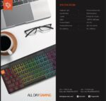 ⁦كيبورد جيمنج ميكانيكي سوتش احمر لوحة مفاتيح الألعاب الميكانيكية Porodo Gaming 84 Keys⁩ - الصورة ⁦3⁩