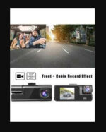 ⁦كاميرا السيارة الرقمية ذات 3 عدسات مع شاشة IPS مقاس 2 بوصة، كاميرا السيارة الأمامية والخلفية الداخلية ذات ZKCAMSPY⁩ - الصورة ⁦4⁩