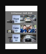 ⁦كاميرا السيارة الرقمية ذات 3 عدسات مع شاشة IPS مقاس 2 بوصة، كاميرا السيارة الأمامية والخلفية الداخلية ذات ZKCAMSPY⁩ - الصورة ⁦6⁩