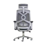 ⁦كرسي جيمنج كرسي مكتبي شبكي مريح دوار مع مقعد مبطن ، ارتفاع قابل للتعديل - رمادي⁩ - الصورة ⁦5⁩