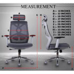 ⁦كرسي جيمنج كرسي مكتبي شبكي مريح دوار مع مقعد مبطن ، ارتفاع قابل للتعديل - رمادي⁩ - الصورة ⁦8⁩