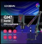 ⁦مايك جيمنج احترافي Gooermi GM7S المكتبي، ميكروفون مكثف سلكي للكمبيوتر والهواتف والسوني، اضاءة RGB⁩ - الصورة ⁦5⁩