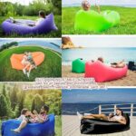 ⁦سرير محمول قابل للنفخ أريكة هوائية قابلة للنفخ من ELUBOIDG - محمولة، تصميم مضاد لتسرب الهواء، كرسي شاطئ قابل للنفخ للتخييم وا⁩ - الصورة ⁦4⁩