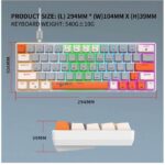 كيبورد جيمنج ميكانيكي لوحة مفاتيح محمولة ب-63 مفتاحًا وإضاءة خلفية Rgb تشغيل الألعاب، لوحة مفاتيح مكتب صغيرة مدمجة مزودة بمفت