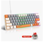 ⁦كيبورد جيمنج ميكانيكي لوحة مفاتيح محمولة ب-63 مفتاحًا وإضاءة خلفية Rgb تشغيل الألعاب، لوحة مفاتيح مكتب صغيرة مدمجة مزودة بمفت⁩ - الصورة ⁦2⁩